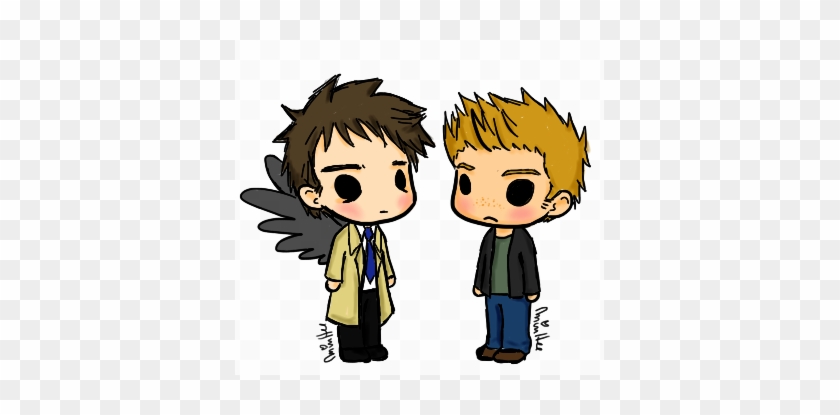 Chibi Destiel By Lemonpie-art - Cartoon Destiel #1229789