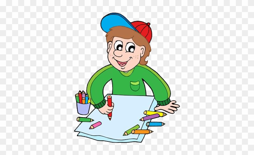 Gify Nena - Škola Str - - Boy With Crayons Clipart #1229880