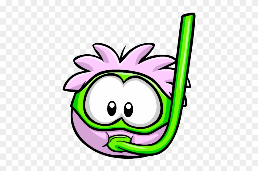 Pink Puffle With A Snorkel - Club Penguin Pink Puffle #1230142