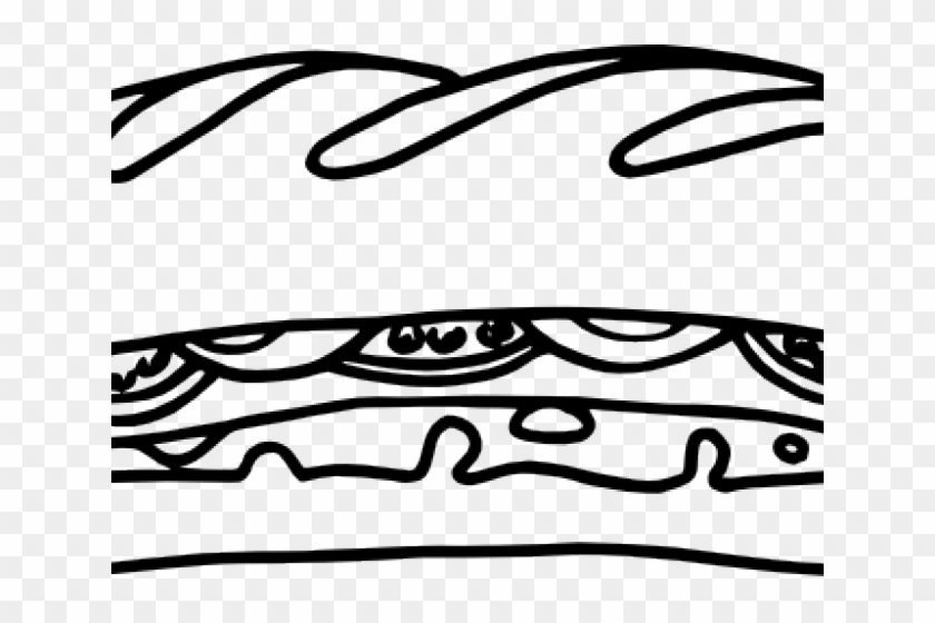 Sandwich Clipart Simple - Sub Sandwich Coloring Page #1230256