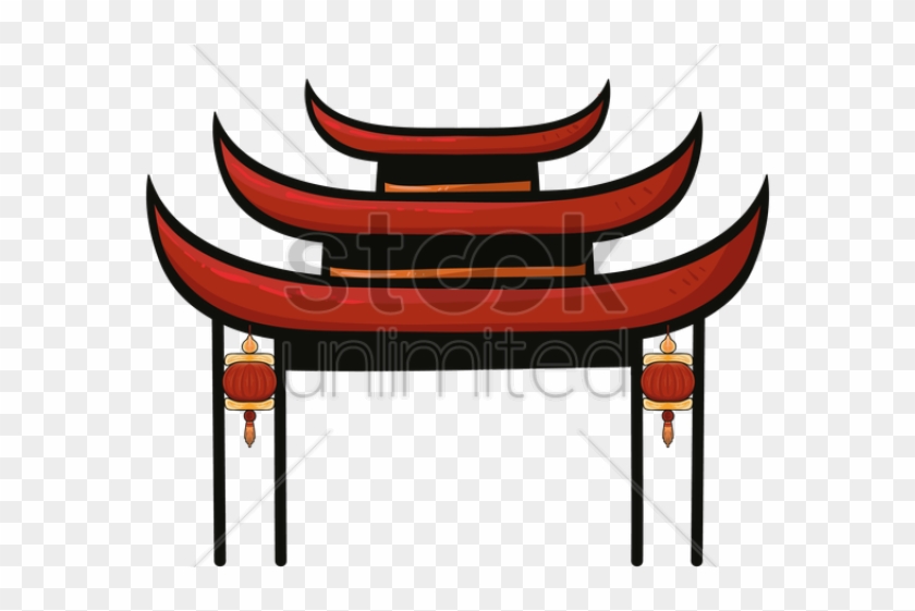 Pagoda Clipart Entrance Gate - Chinese Gate Vector Png #1230282