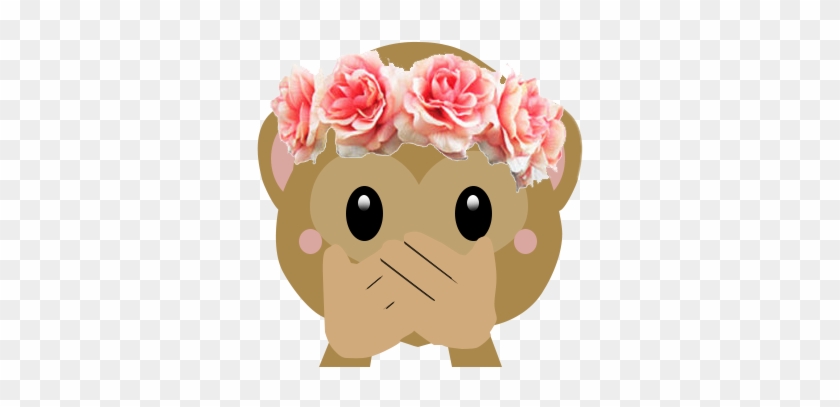 Aesthetic Monkey Emoji Emojiedit Flower Flowercrown - Flower Crown Monkey Emoji #1230378