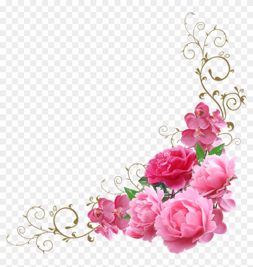 Pink Flowers Clip Art - Цветы Уголок Пнг #1230483