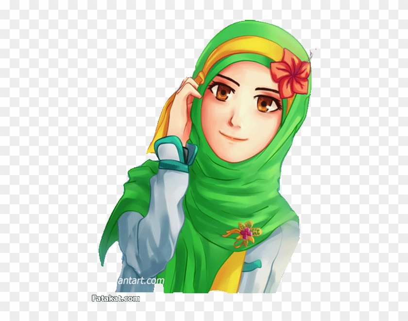 Hijab Muslimah Anime Drawing - Crying Girl With Hijab Gif - Free  Transparent PNG Clipart Images Download