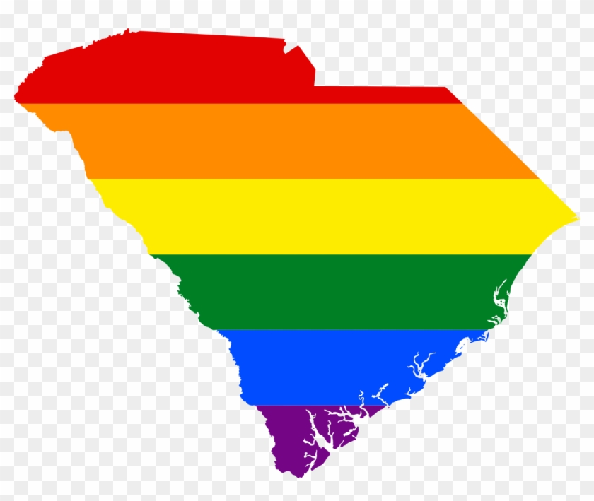 Lgbt Flag Map Of South Carolina - South Carolina Crescent Moon And Palm Tree #1230552