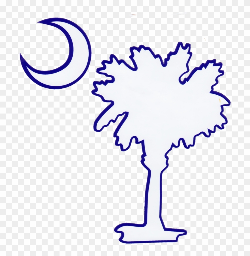 South Carolina Palmetto And Moon Custom Die Cut Decal - Palmetto Moon #1230555