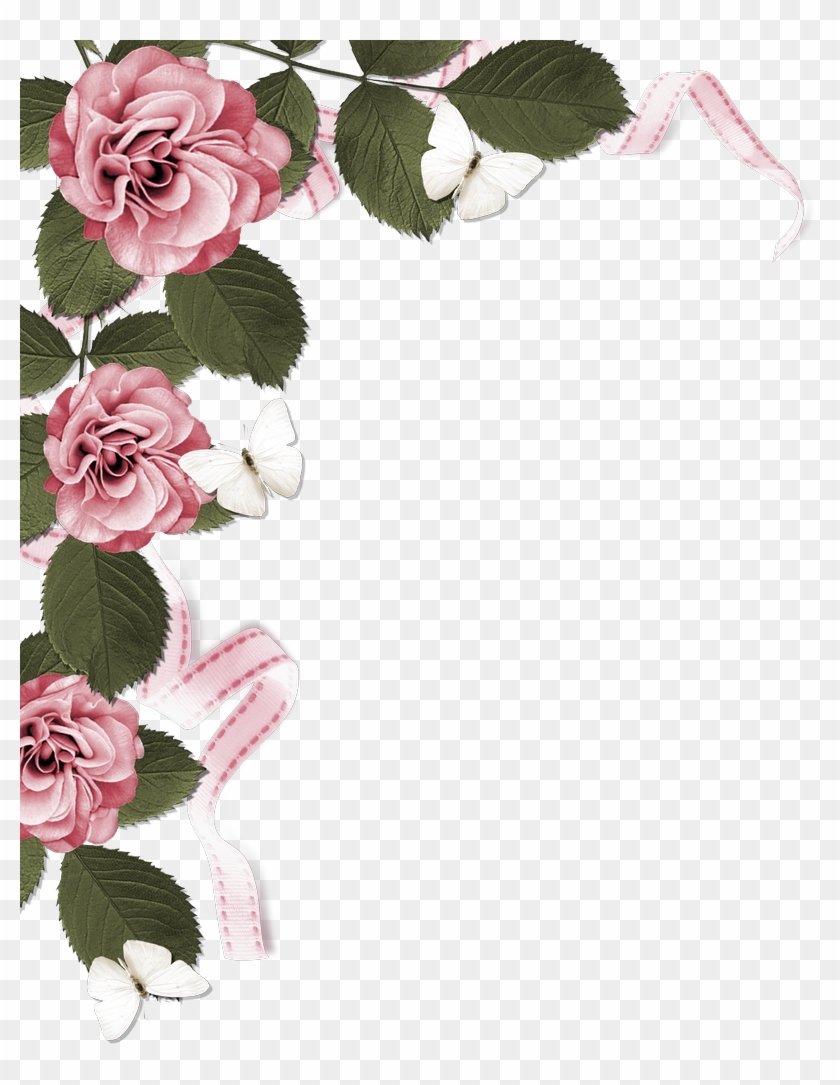 Rose Page Border - Dusty Pink Rose Png #1230704