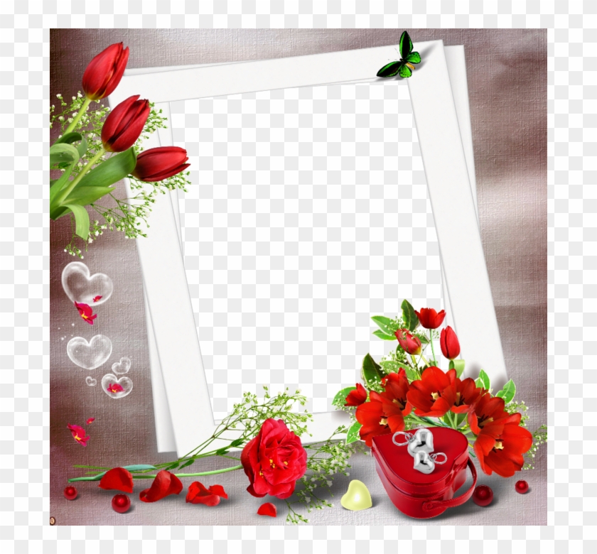 Red Flower Clipart Nice View - Red Flower Frames Png #1230913