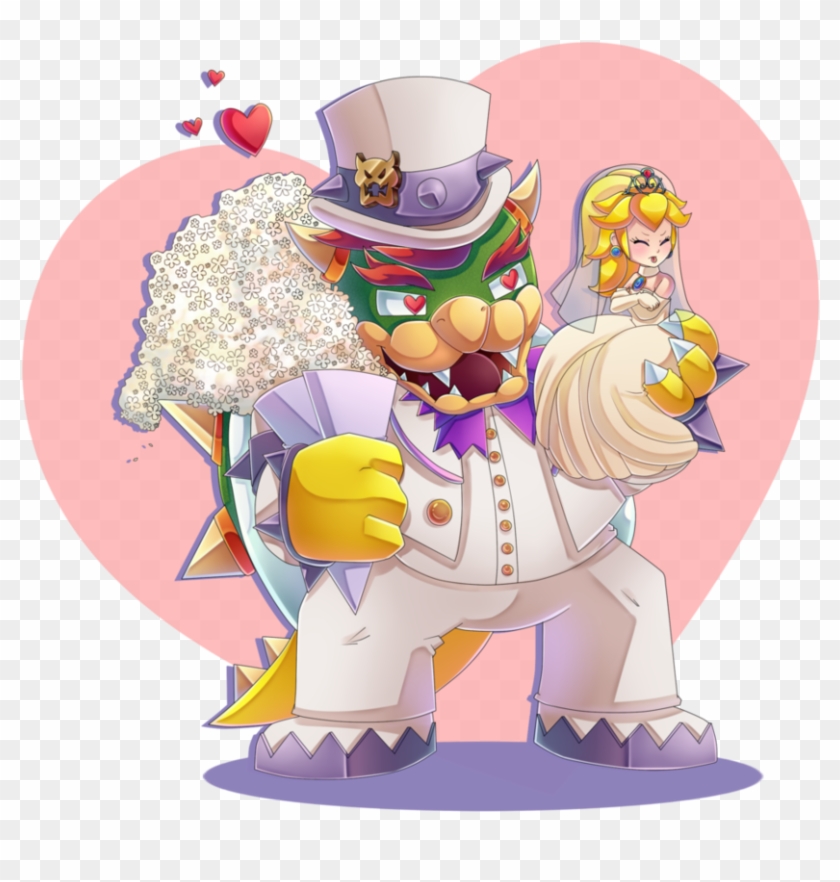 Bowser And Peach Wedding Day [speedpaint] By Cuteytcat - Princess Peach And Bowser Wedding #1230921