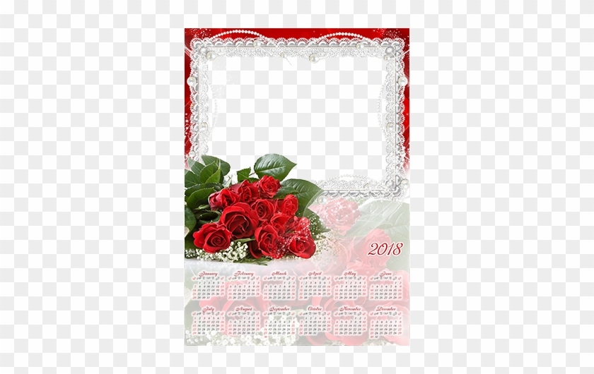 Bunch Of Red Roses - Calendar 2018 Photo Frame #1230920