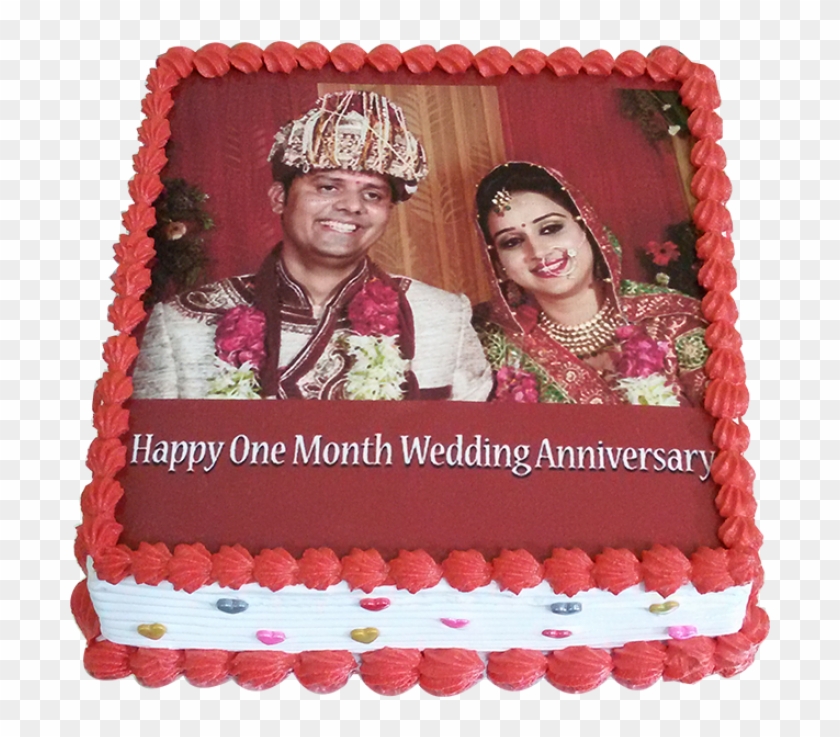 1st Marriage Anniversary Pineapple Photo Cake - Happy 1st Marriage Anniversary Cake #1230931