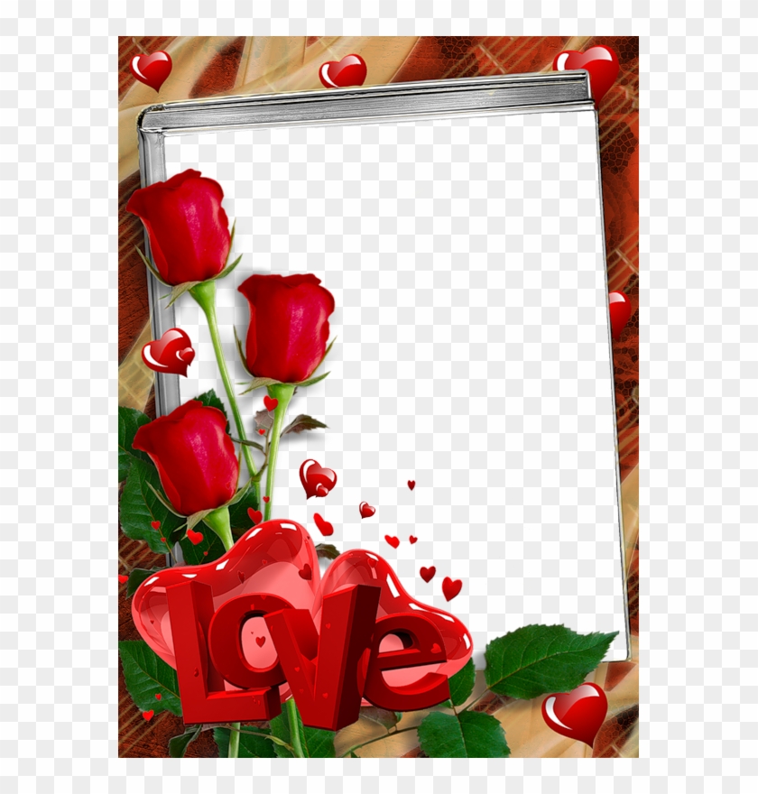 Red Transparent Frame With Roses And Love Gallery Yopriceville - Png Love Photo Frames #1230935