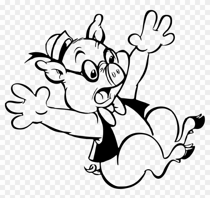 Falling Pig - Cartoon #1230938
