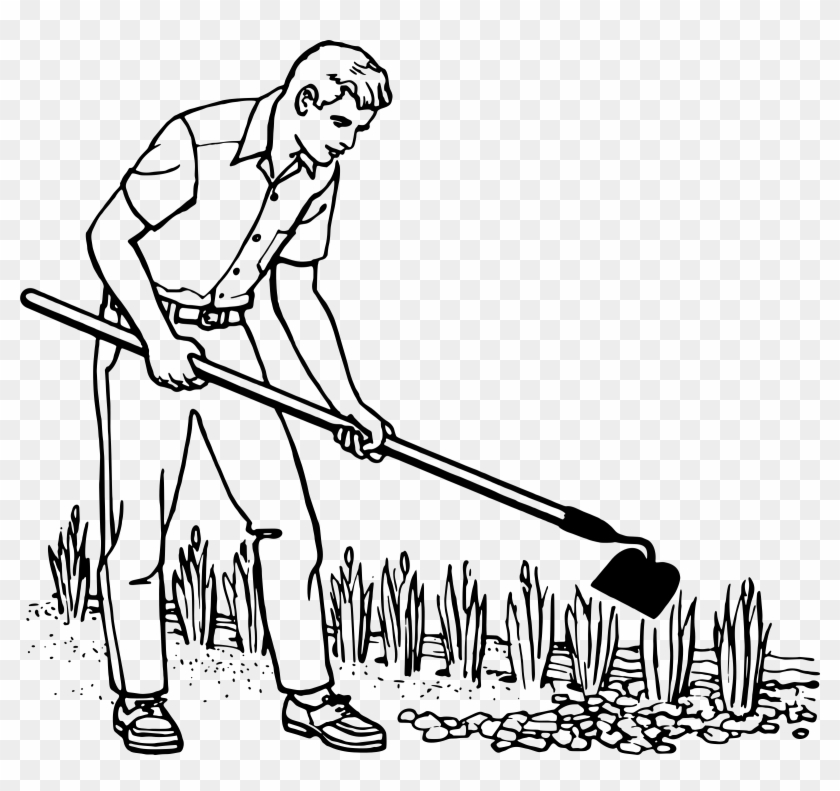 Man Gardening Vector Clipart Image - Gardener Clipart Black And White #1231051