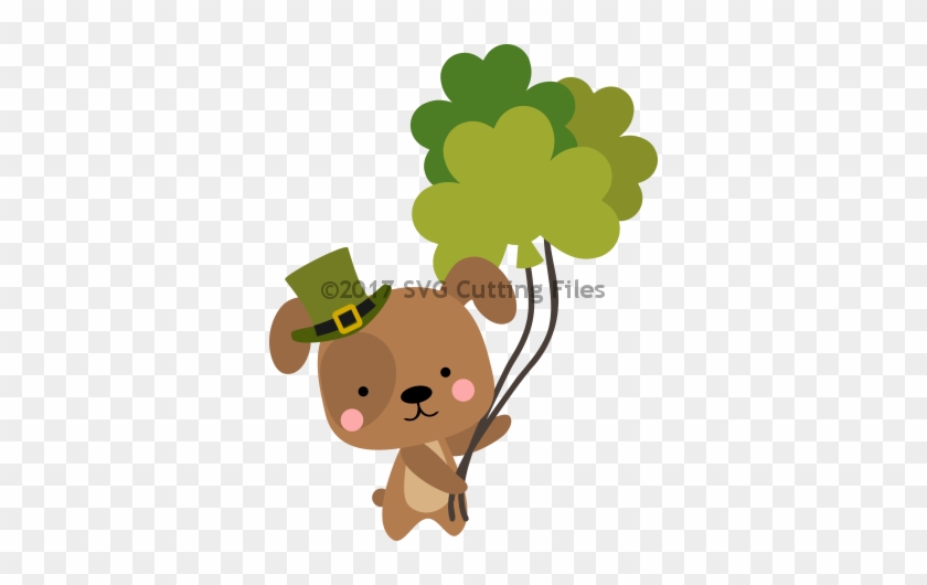 Chibi Puppy With Shamrock Balloons - Puppy #1231109