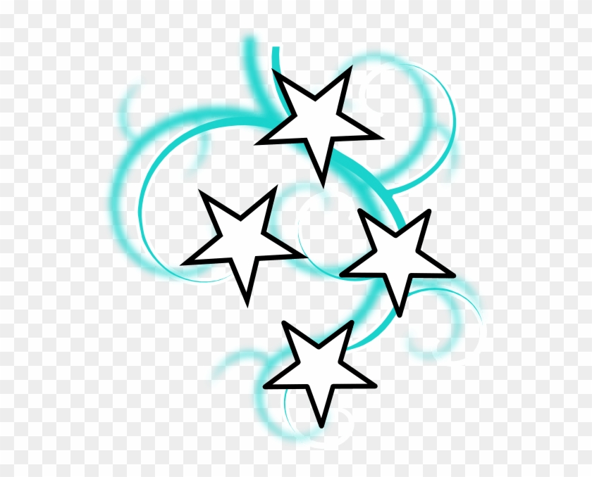 Teal And White Tattoo With Stars Clip Art At Clker - Teal Stars Clipart #1231287