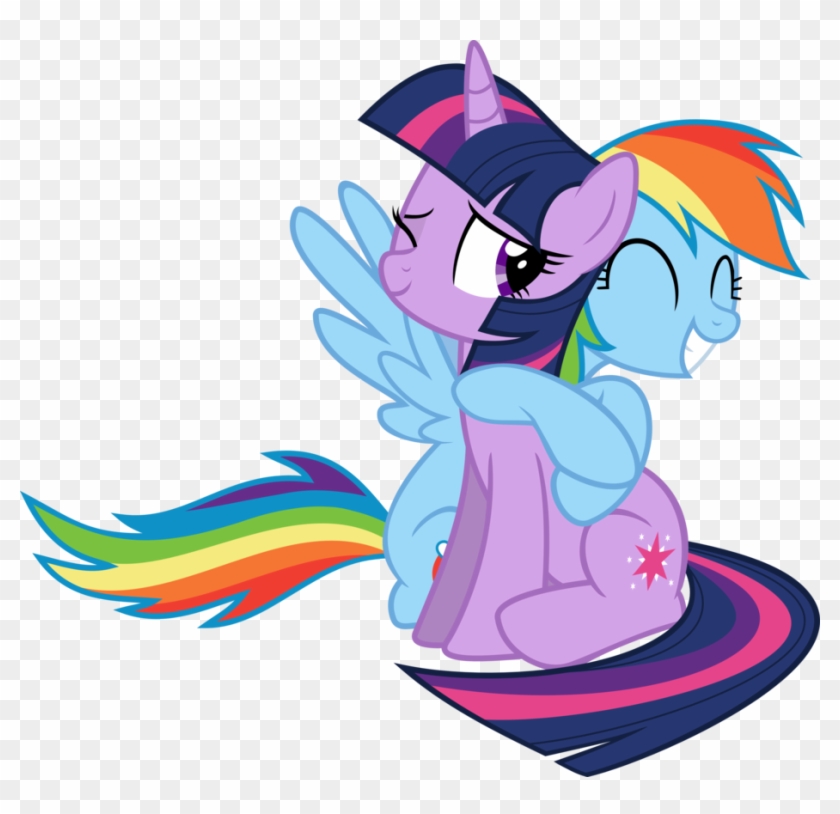 Twidash Hug Vector By Xrainbowsugar - Rainbow Dash Hugging Twilight #1231360