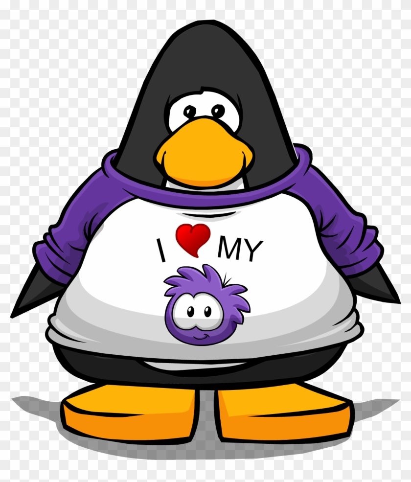 I Heart My Puffle T-shirt Player Card - Club Penguin Penguin Band Hoodie #1231852