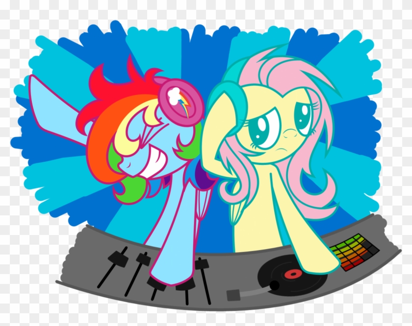 Cuttycommando, Dj Pon-3, Fluttershy, Headphones, Rainbow - My Little Pony: Friendship Is Magic #1232007