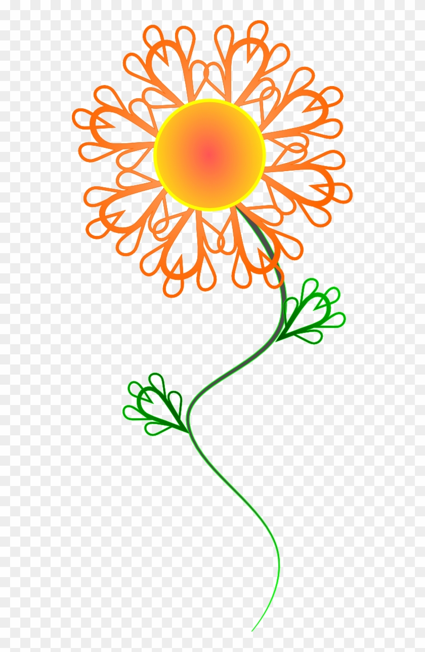 Clip Art Sunny Crazy Flower Valentine Svg - Orange Flower Shower Curtain #1232163