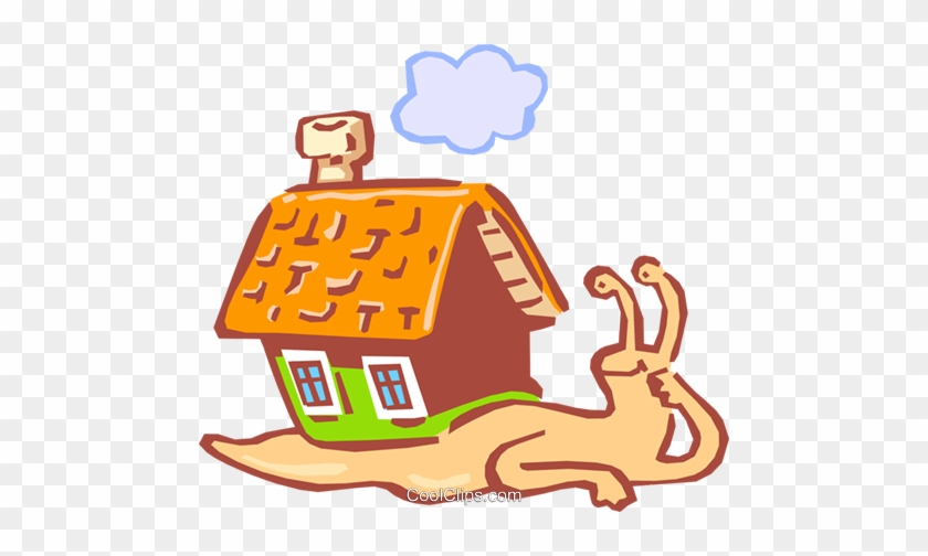 Snail Carrying House On Back Royalty Free Vector Clip - Sneglehuset Haubro #1232200