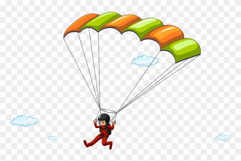 Cartoon Parachute Illustration - Parachuting #1232236