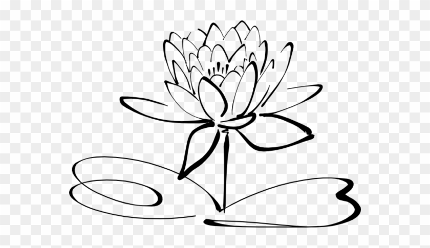 Lotus Clip Art Black And White Clipart - Lotus Flower Black White #1232493