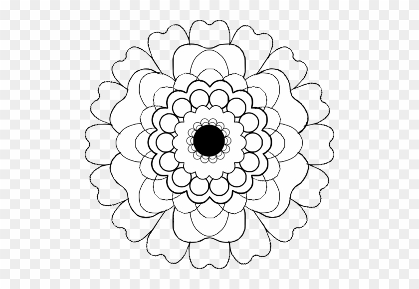 Blooming Black And White Flower Vector Clip Art - Flower Twmplayes #1232526