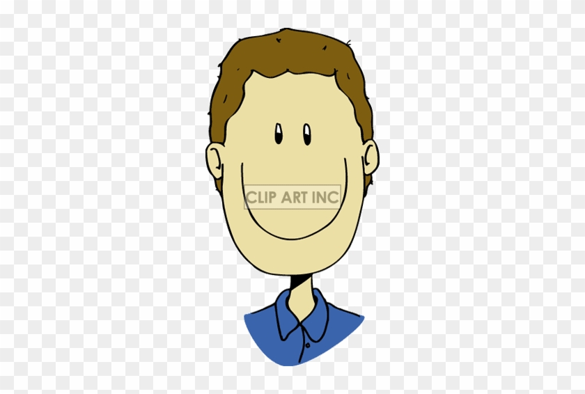 Boy Clipart Brown Hair - Cartoon Man Face Smiling #1232539