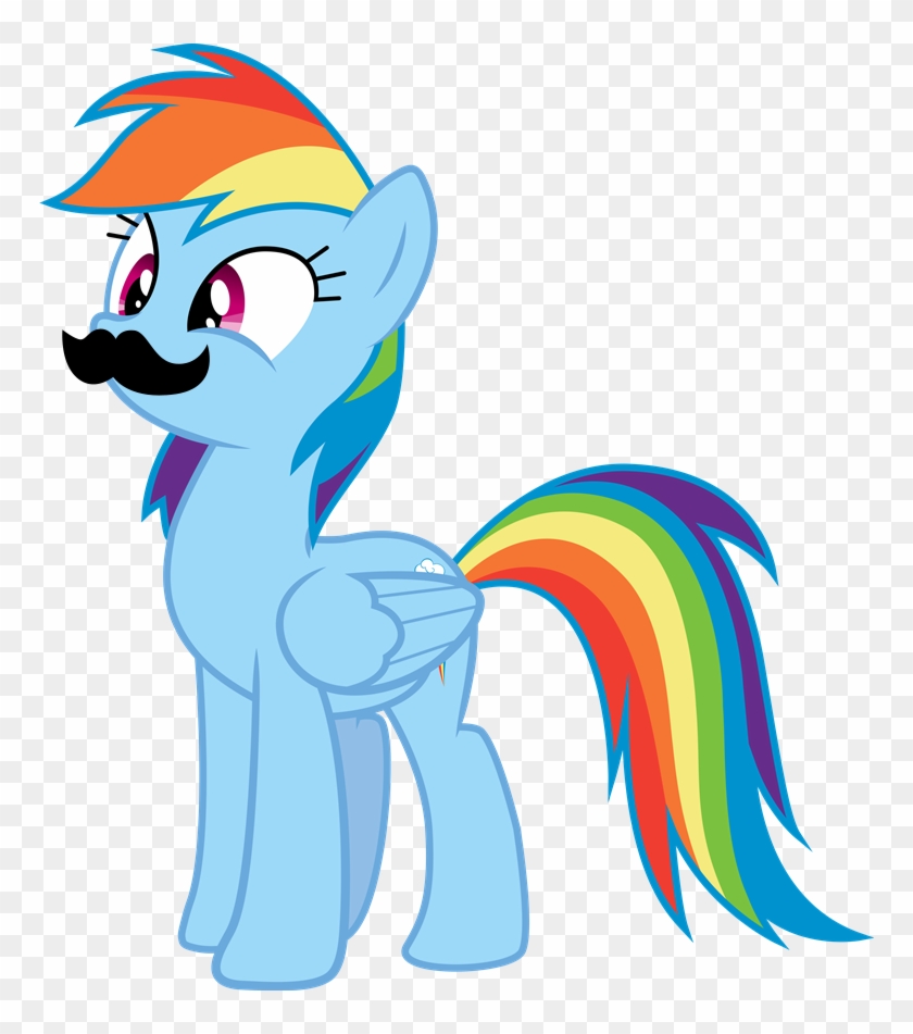 Meme, Mousdash, Moustache, Moustache Edit, Rainbow - Rainbow Dash #1232547