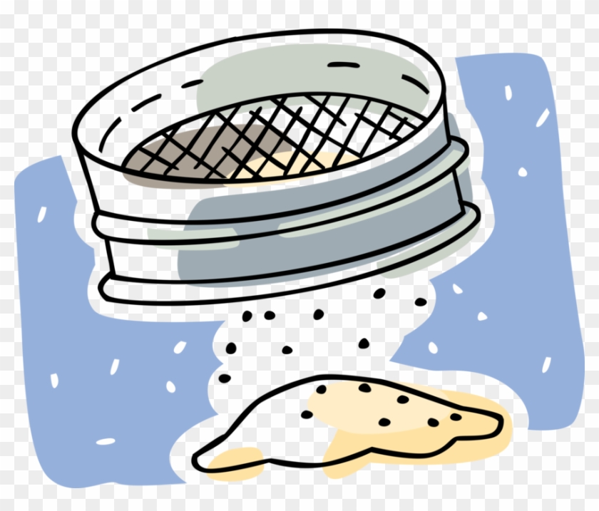 Vector Illustration Of Sieve Or Sifter Sifting Baking - Sifting Flour Clipart #1232608