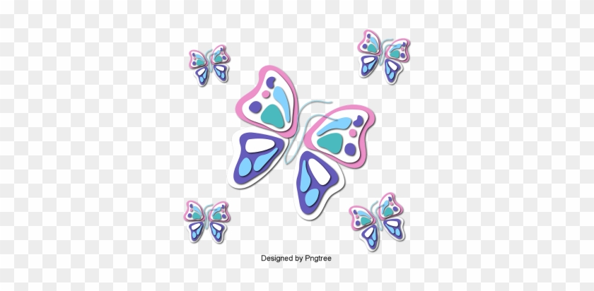 Beautiful Cartoon Lovely Hand-painted Colorful Butterfly - Cartoon #1232860