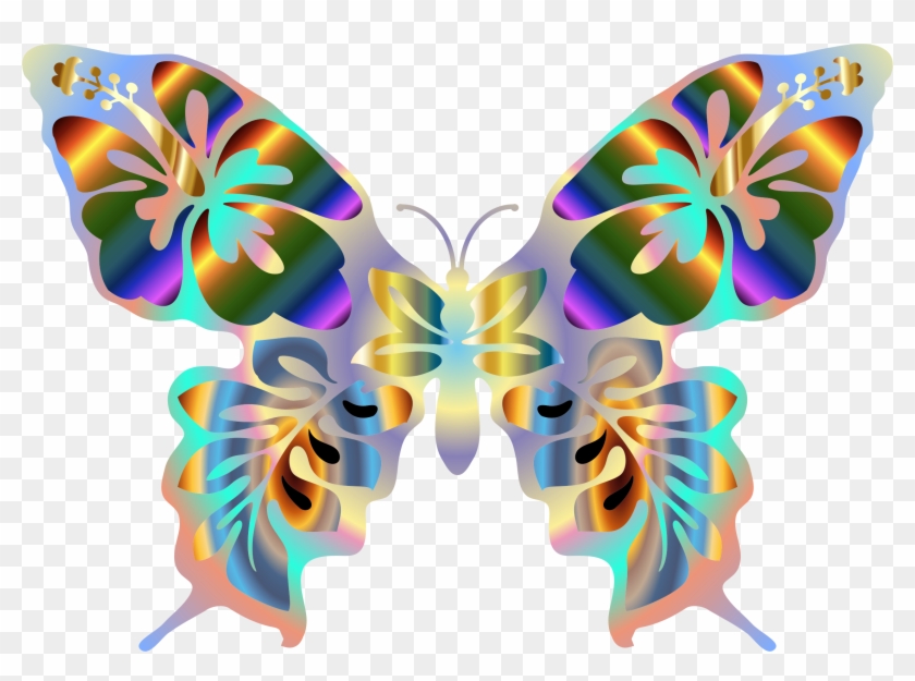 Big Image - Iridescent Butterfly Open Clipart Png #1232862