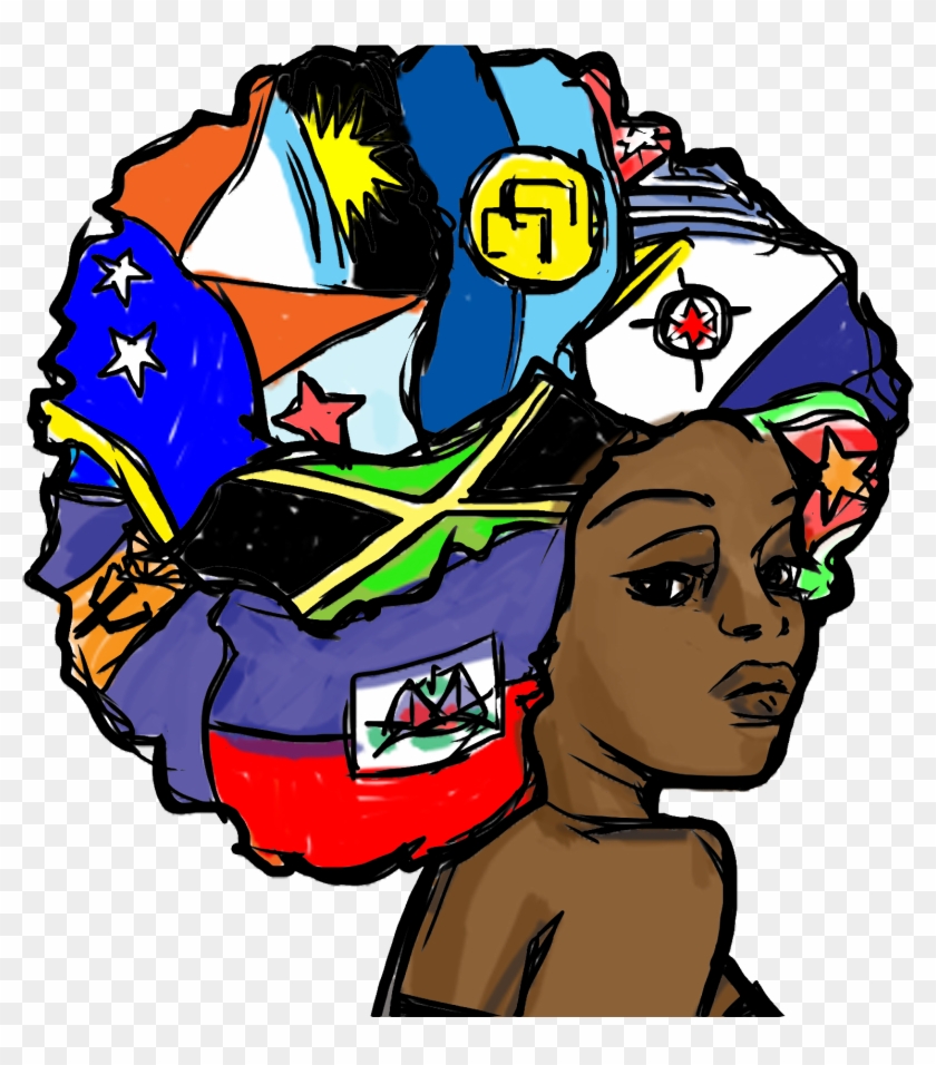 Jamacian Flag Afro Woman Color - Instagram #1233388