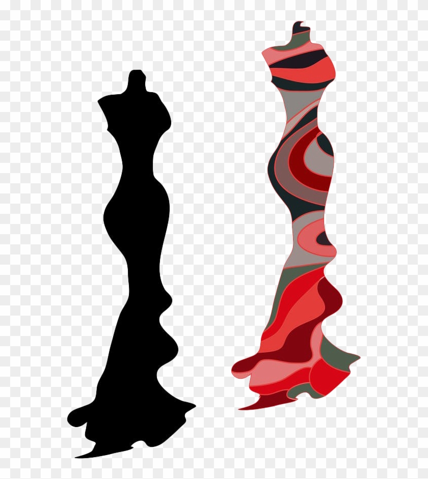 Mannequin Royalty Free Clip Art - Black And Red Woman Silhouette #1233575