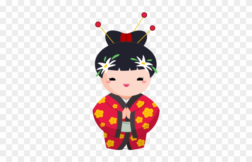 Chinese Chinese - Japanese Girl In Kimono Cartoon - Free Transparent PNG  Clipart Images Download