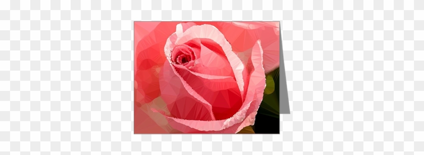 Pink Rose Low Poly Floral Note Cards - Rose #1233784