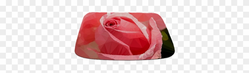 Pink Rose Low Poly Floral Bathmat - Garden Roses #1233787