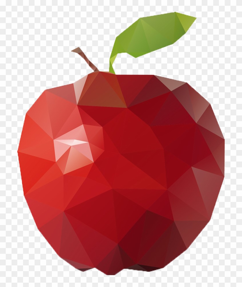 Low Poly Polygon - Aestetice Apple Transparent #1233794