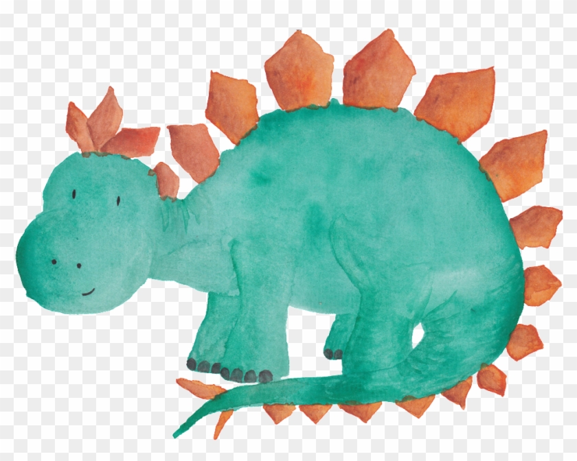 Green Hand-painted Dinosaur Cartoon Dinosaur Transparent - Watercolour Dinosaur Baby #1233922