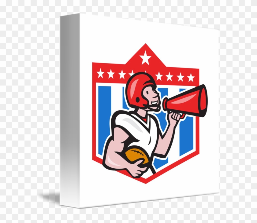 American Football Bullhorn Shield Grayscale Card #1234170