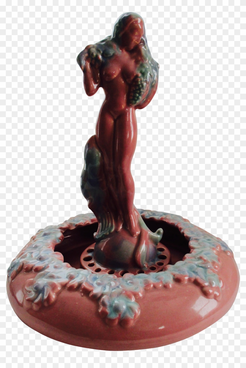 1920s Royal Haeger Art Deco Flower Frog With Nude Figure - Figurine #1234309