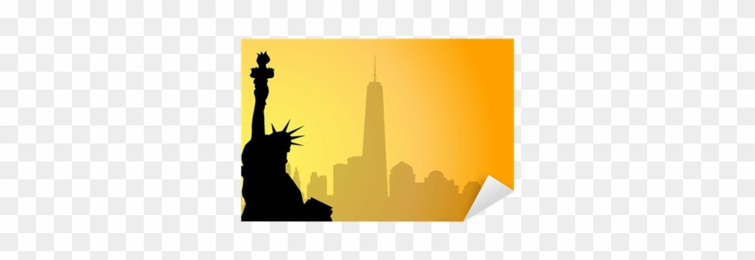 Statue Of Liberty & New York-vector Sticker • Pixers® - Statue Of Liberty Silhouette #1234426