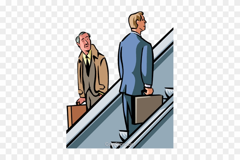 Man Rising Up The Corporate Ladder Royalty Free Vector - Cartoon #1234460