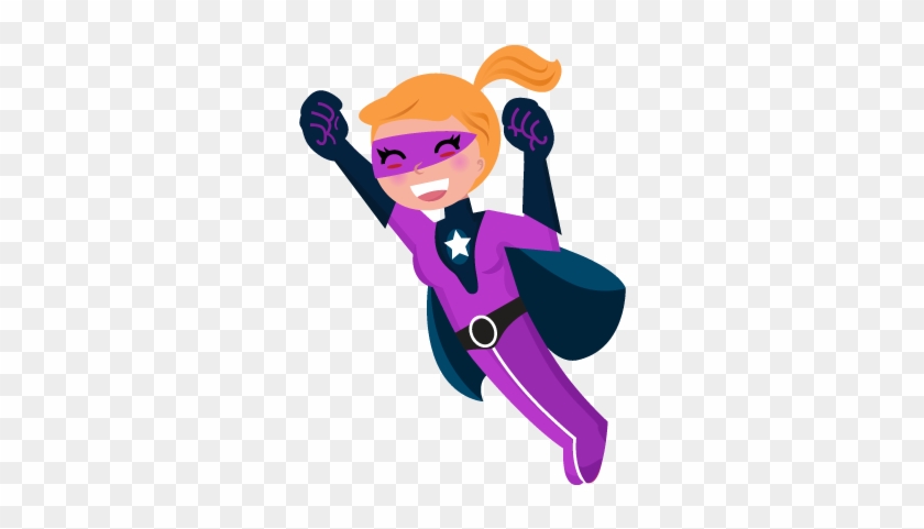 Flying Pink Cute Superhero Girl Isolated On White - Superwoman Cartoon #1234514