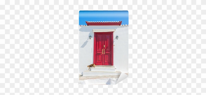 Red Door Fram With A Act Moving Away Wall Mural • Pixers® - Home Door #1234522