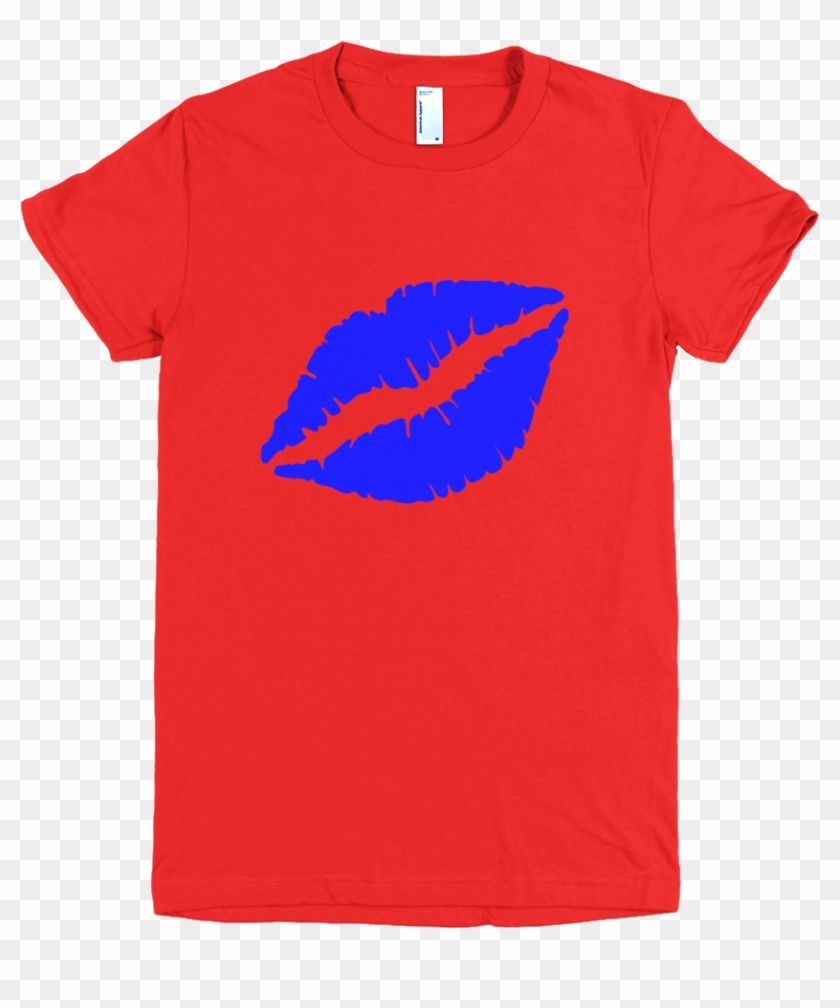 Thin Blue Lips T-shirt - Crayon T Shirt #1234704