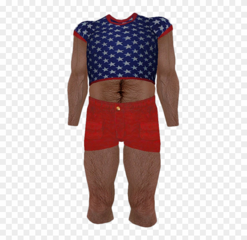 Dead Rising Blue T-shirt With White Stars And Red Shorts - Blue And Red Shorts #1234812