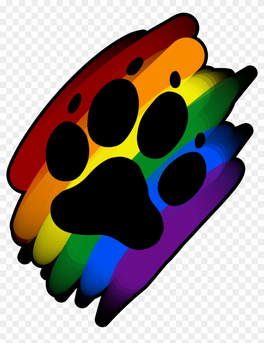 Rainbow Paw Print Marker - Paw Print Rainbow Clipart #1234885