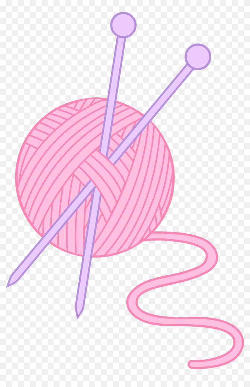 Pink Yarn And Knitting Needles Clipart - Yarn Clip Art #1235127